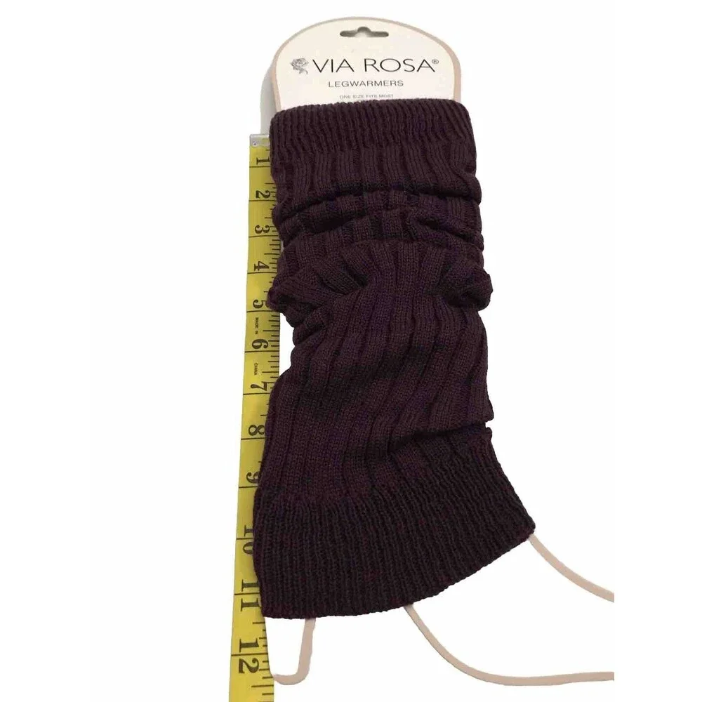 Vía Rosa Leg Warmers  One Size Burgundy/ Wine Color